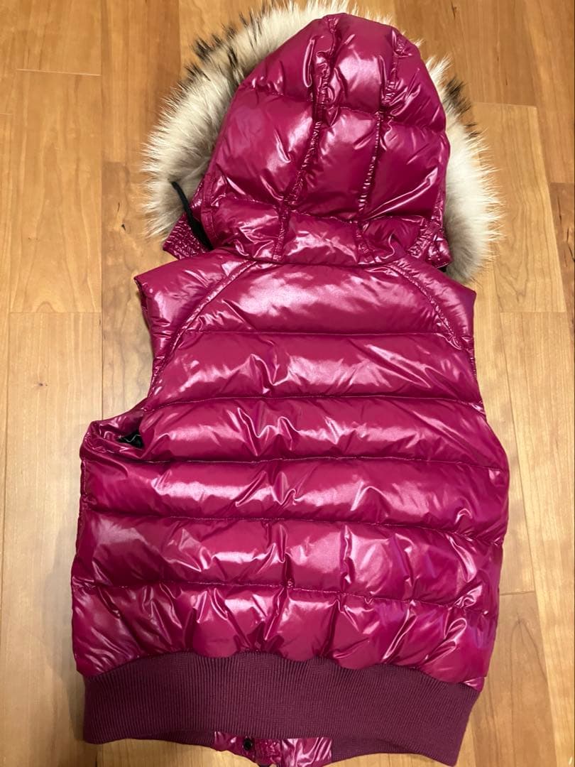 MONCLER フード付きダウンベスト パープル