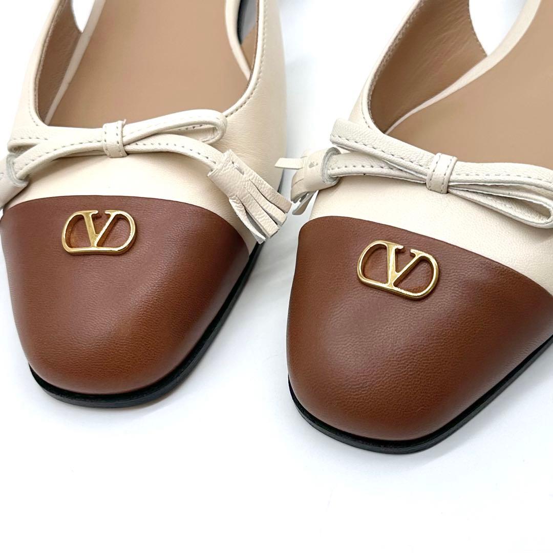未使用✨ヴァレンティノガラヴァーニ スリングバック フラットシューズ 本革 38