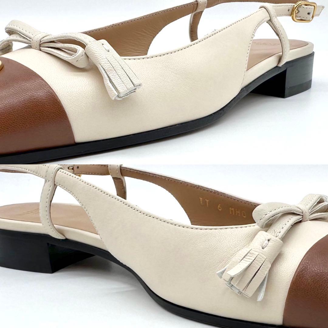 未使用✨ヴァレンティノガラヴァーニ スリングバック フラットシューズ 本革 38