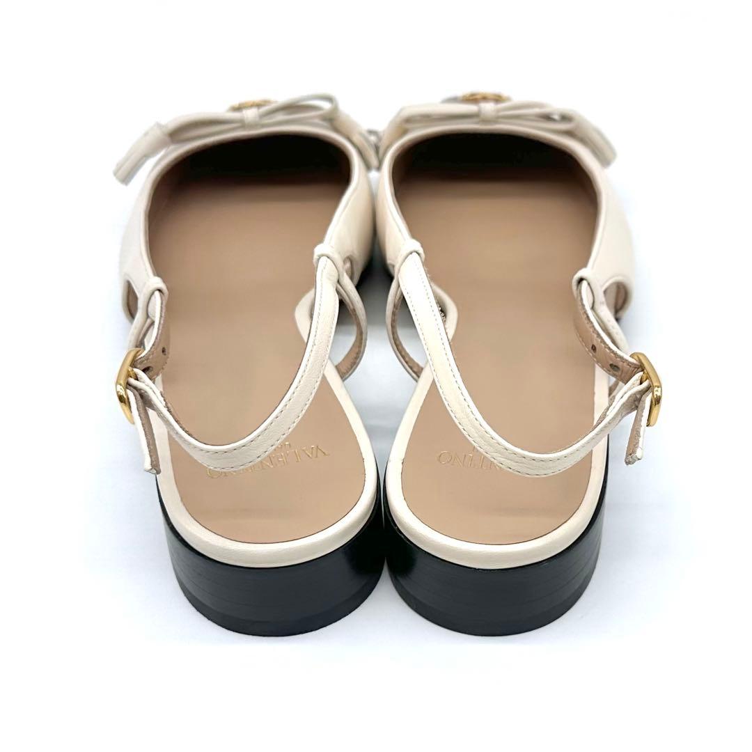 未使用✨ヴァレンティノガラヴァーニ スリングバック フラットシューズ 本革 38