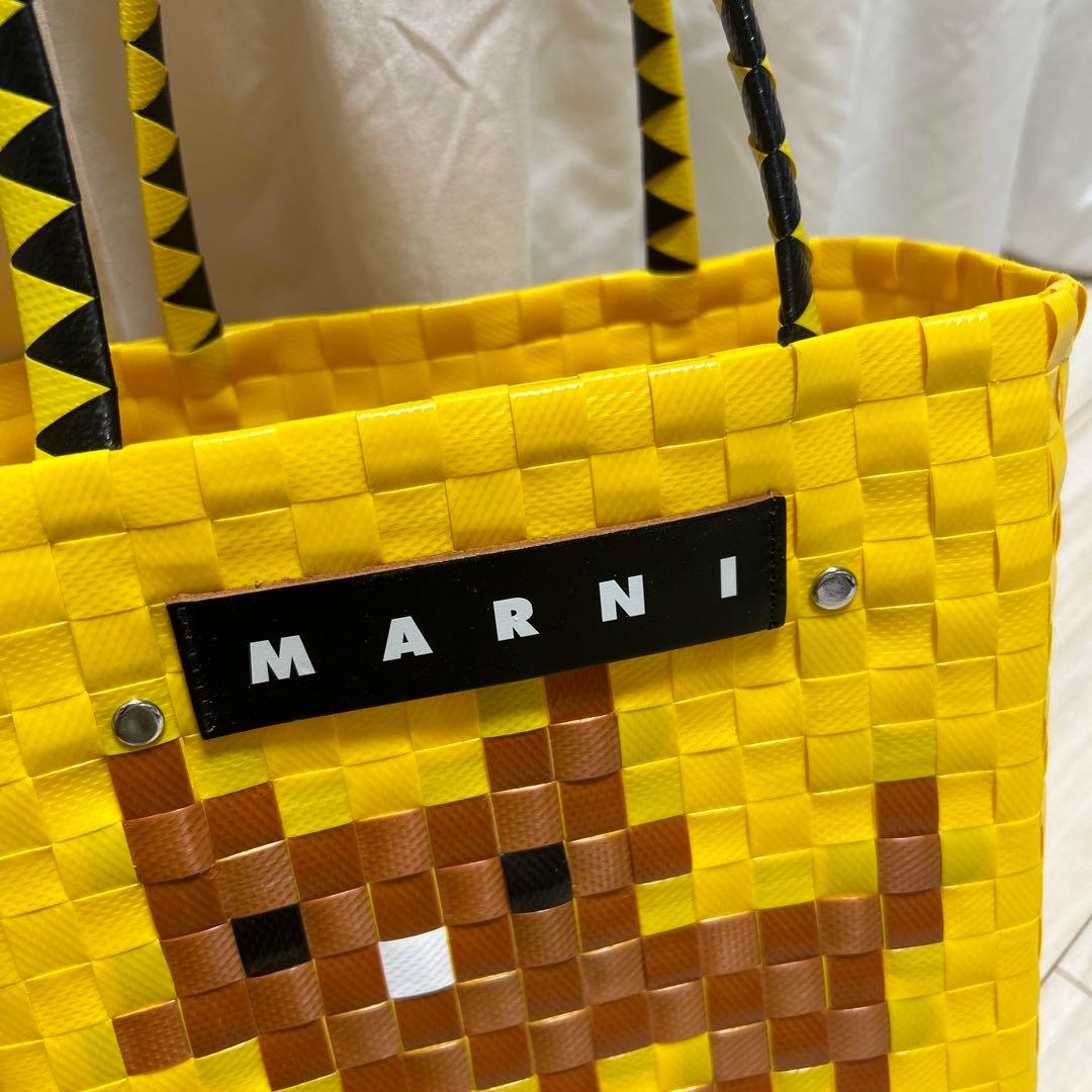 MARNI イエロー 猫ネコモチーフ かごバッグ