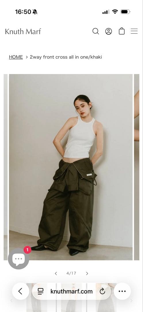 サロペット・オーバーオール・オールインワン Knuthmarf 2way front cross all in one