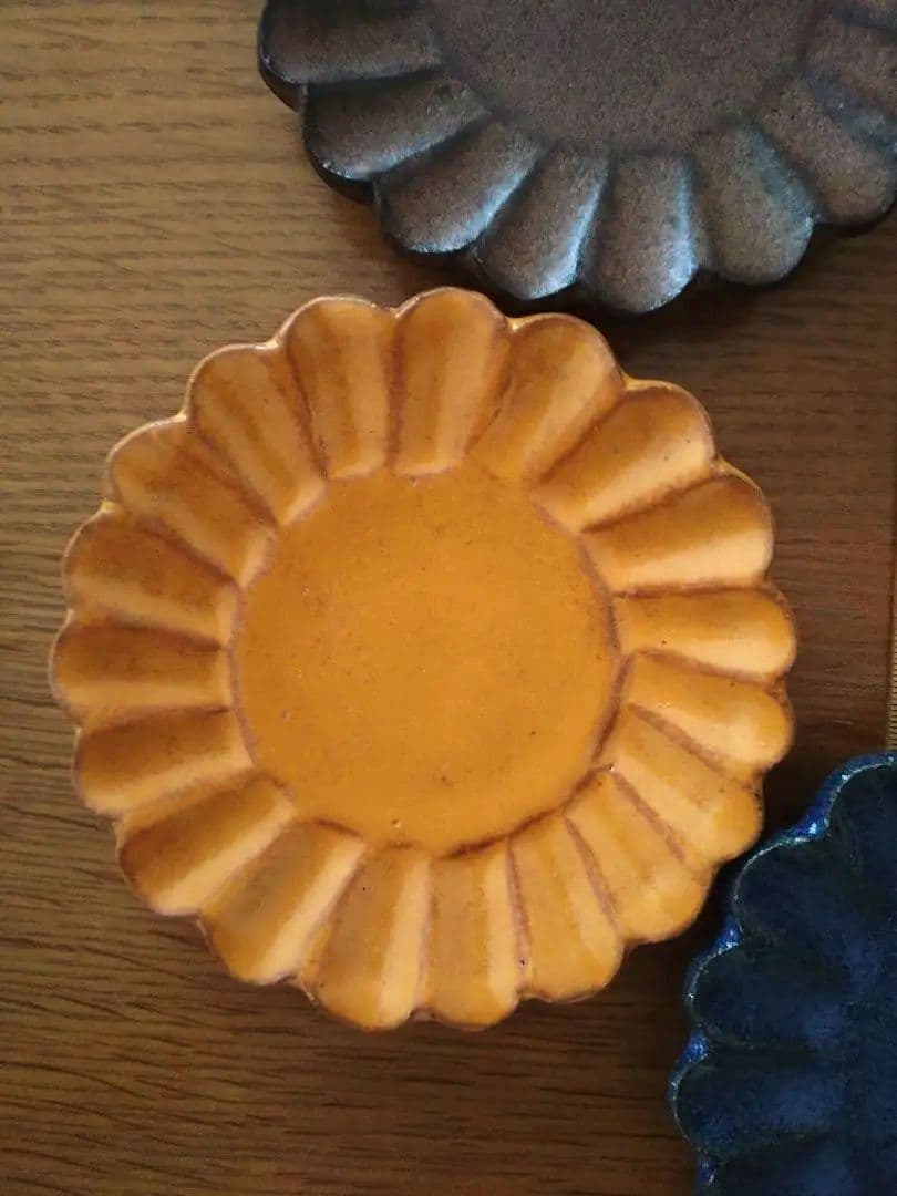 小澤基晴さん　輪花皿　3寸・４寸　各5色セット　（mn）