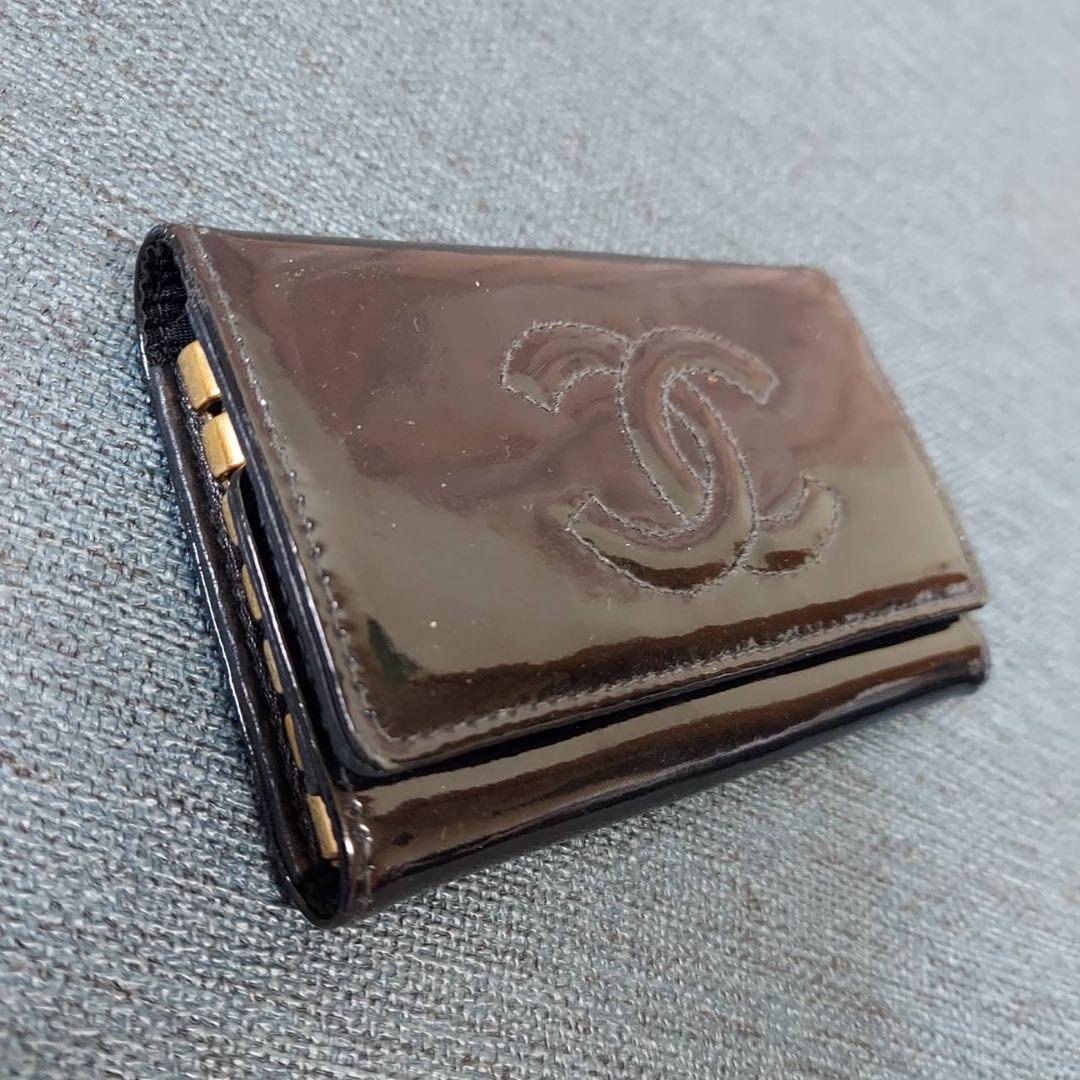 シャネル ココマーク エナメル　キーケース　ブラック 人気 レディース