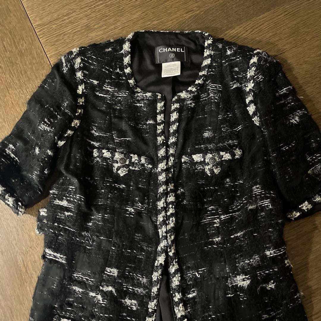 CHANEL ノーカラージャケット サイズ42