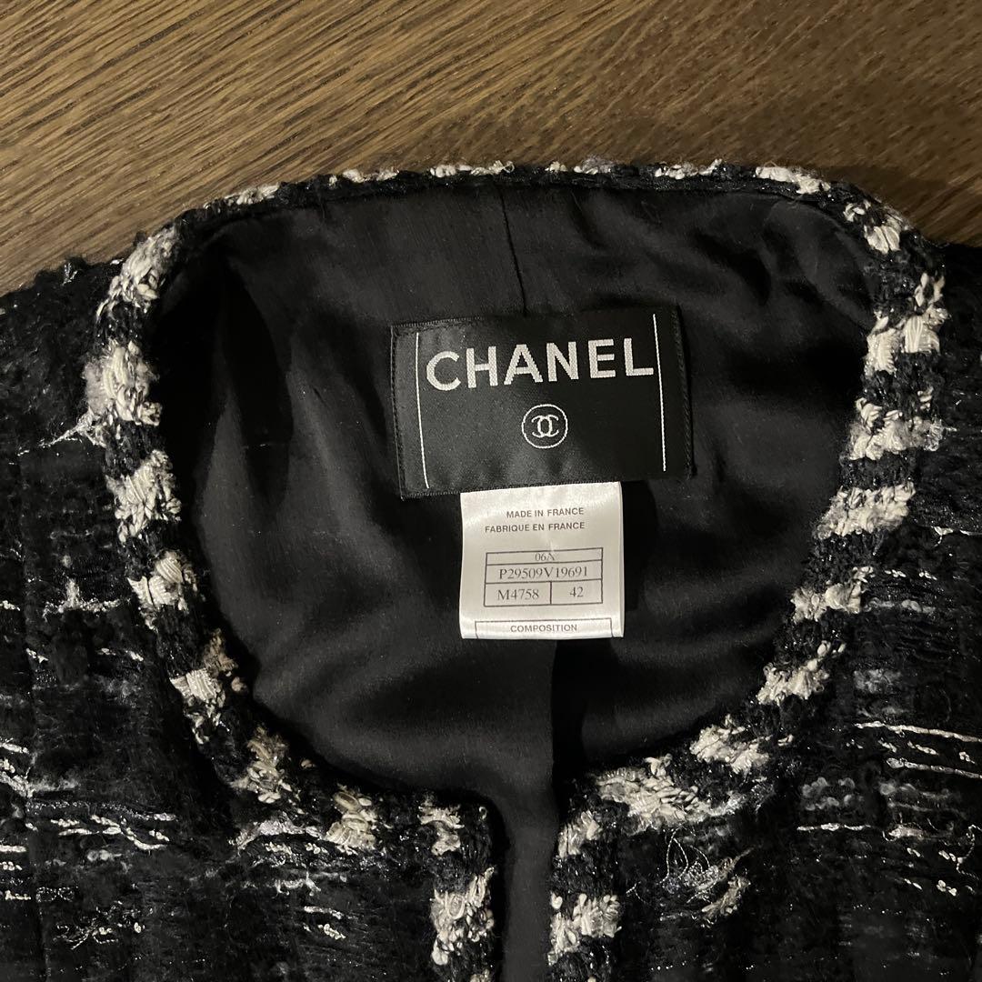 CHANEL ノーカラージャケット サイズ42