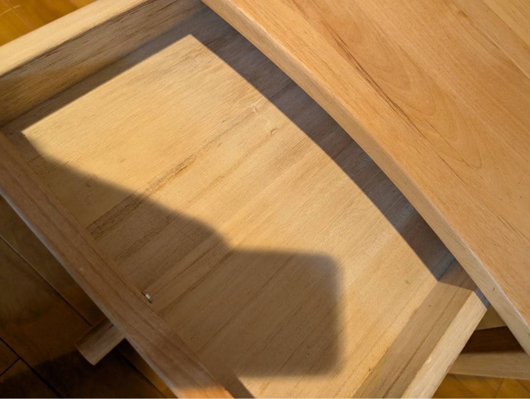 ■送料込■ベルメゾン 天然木アルダー材 コンパクトローテーブル センター机