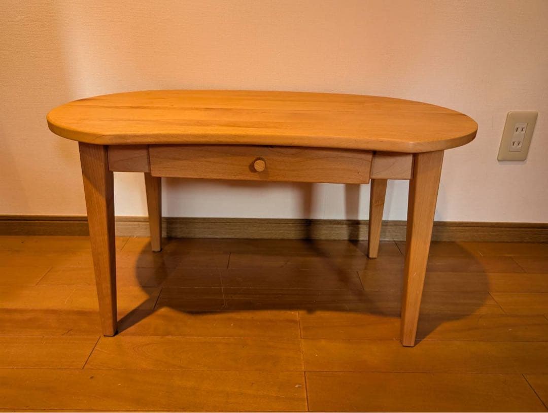 ■送料込■ベルメゾン 天然木アルダー材 コンパクトローテーブル センター机