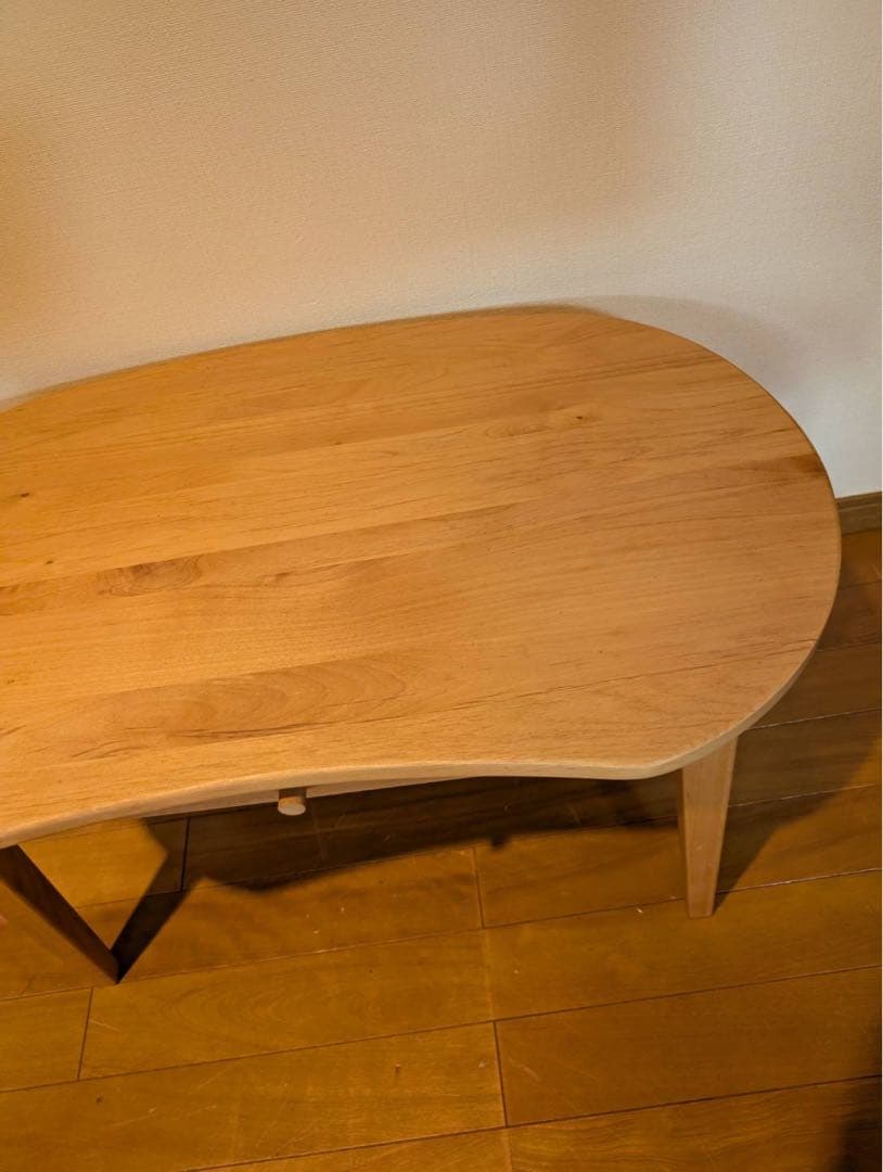 ■送料込■ベルメゾン 天然木アルダー材 コンパクトローテーブル センター机
