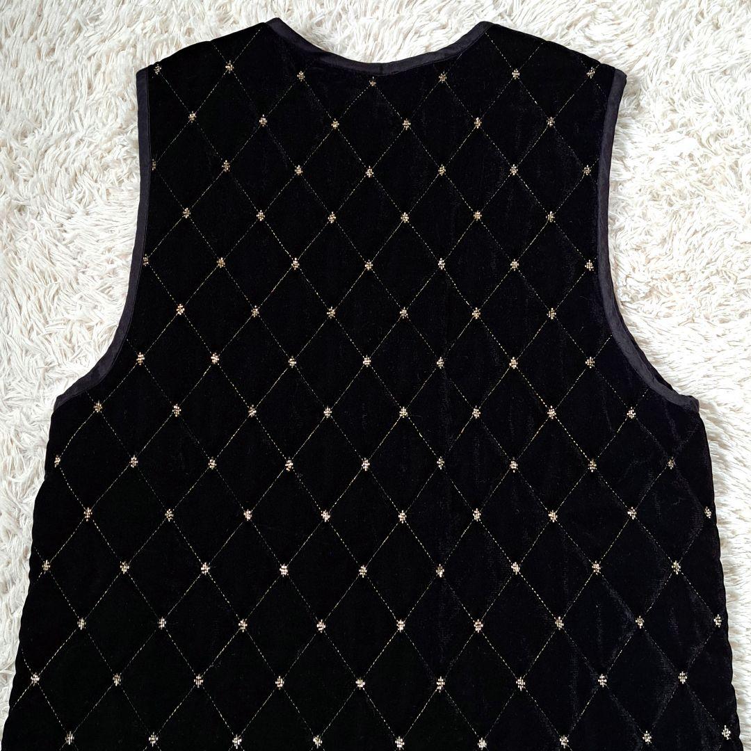 新品タグ付き 定価4.9万 24AW サラマリカ ベロア ビジュー ロングベスト