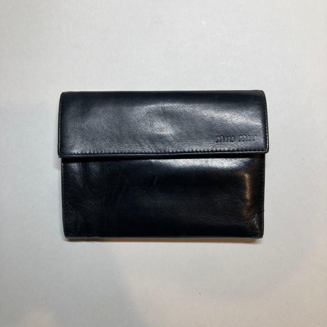 小物 00s miumiu black wallet