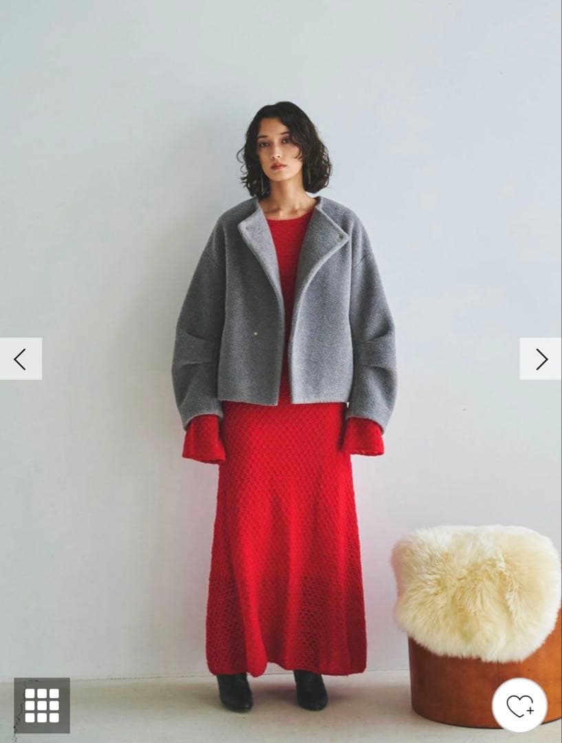 ラグナムーン ボアブルゾン グレー