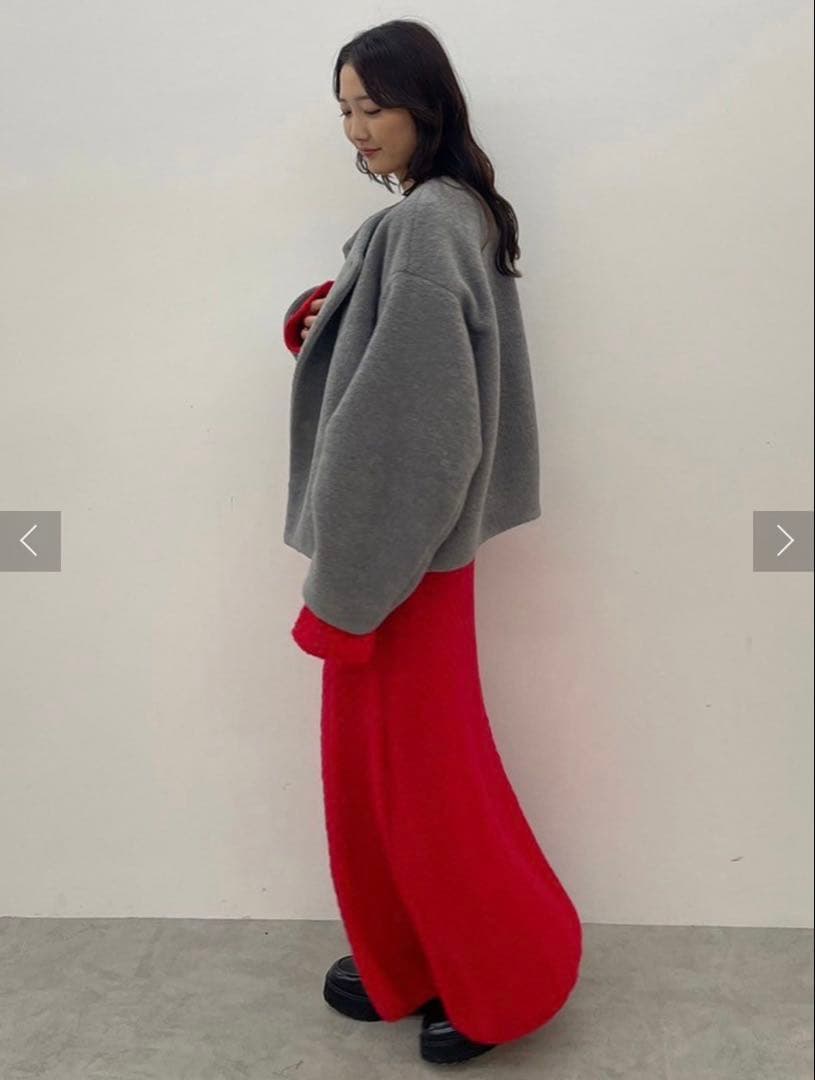 ラグナムーン ボアブルゾン グレー