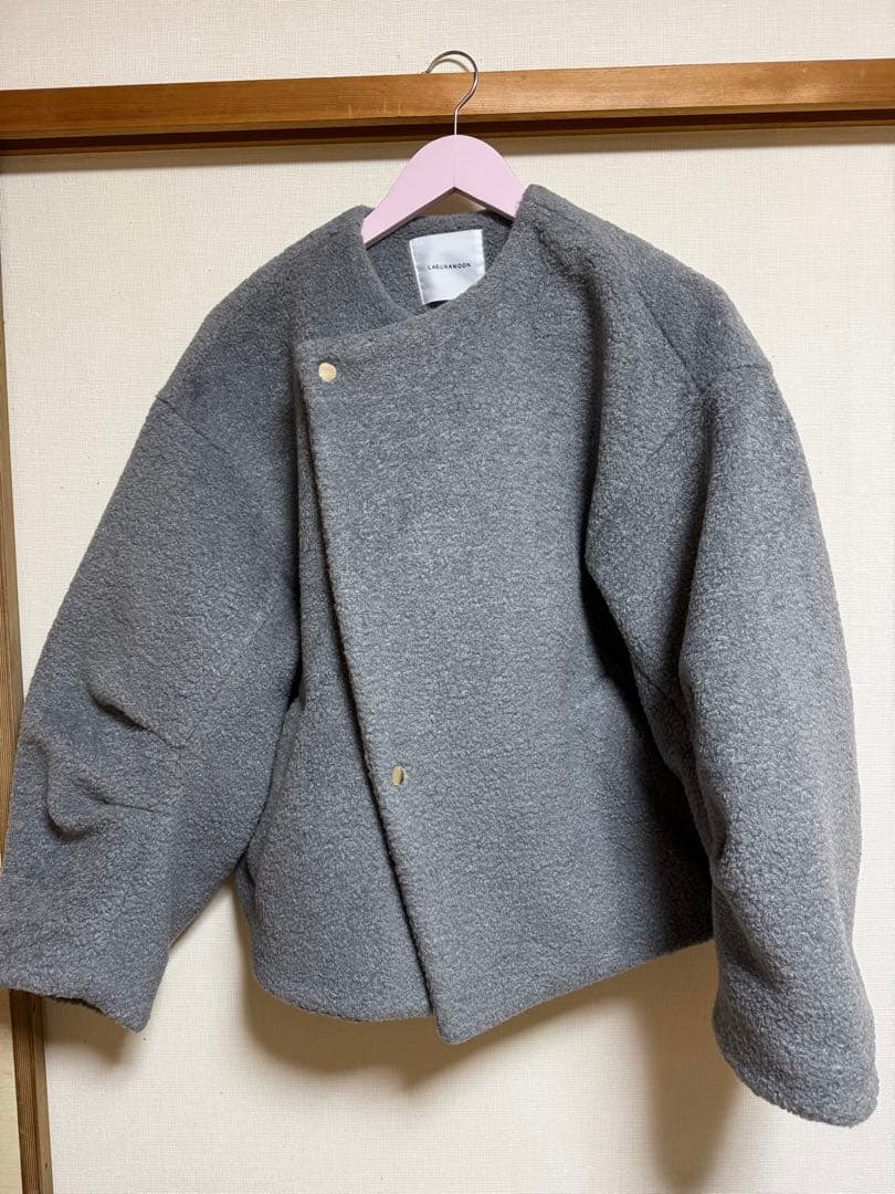 ラグナムーン ボアブルゾン グレー