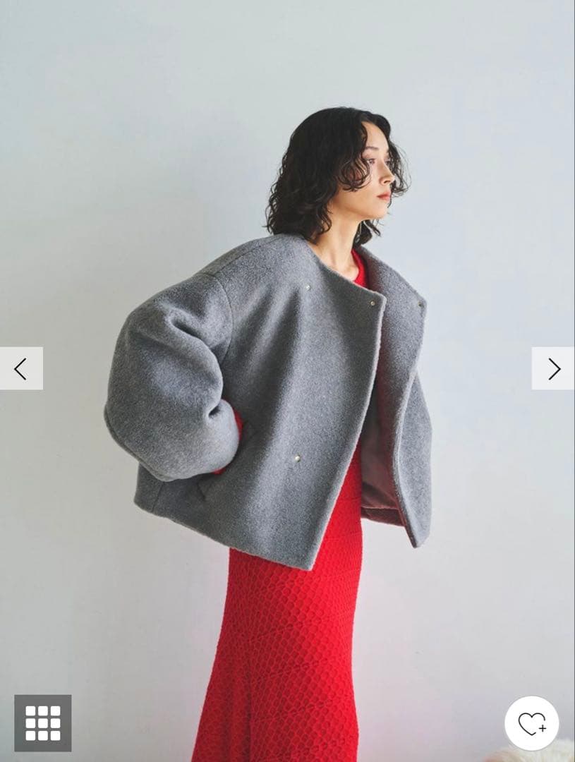 ラグナムーン ボアブルゾン グレー