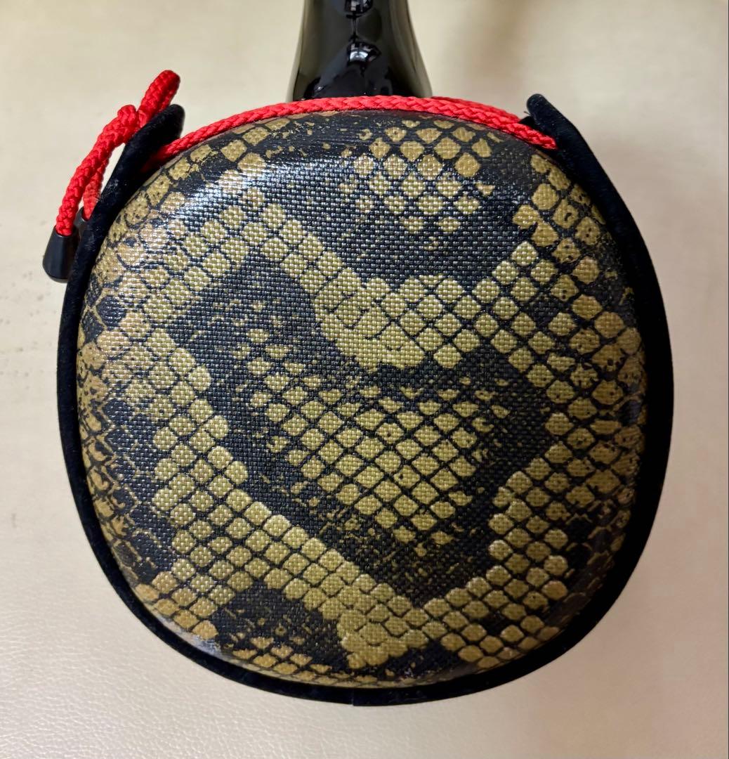 沖縄　三線　人工ヘビ革模様 美品