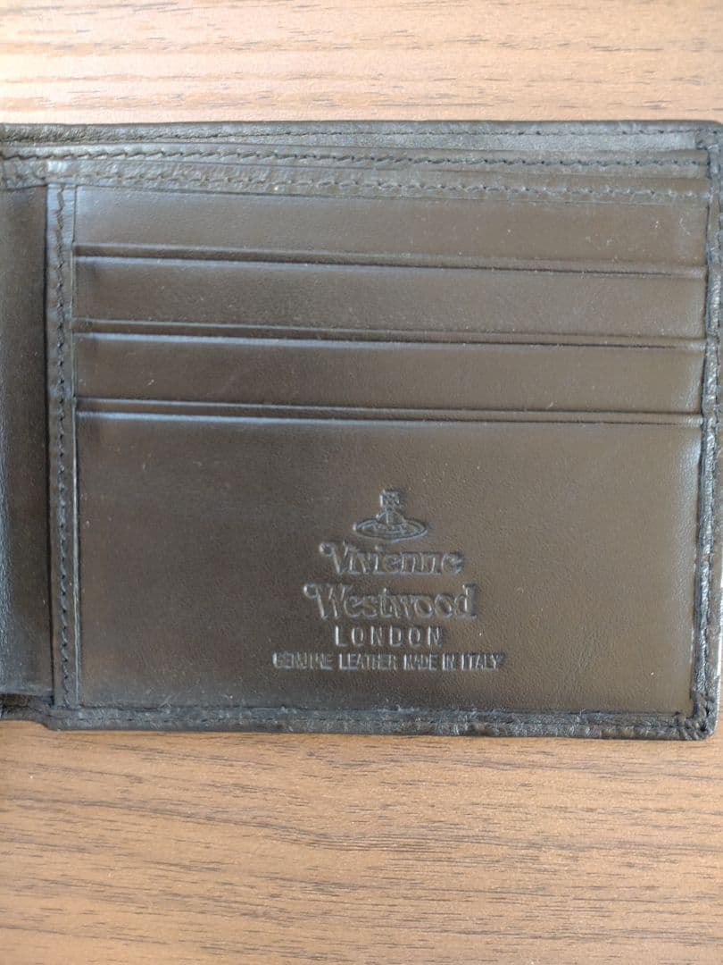 Vivienne Westwood スクイグル 黒革 二つ折り財布