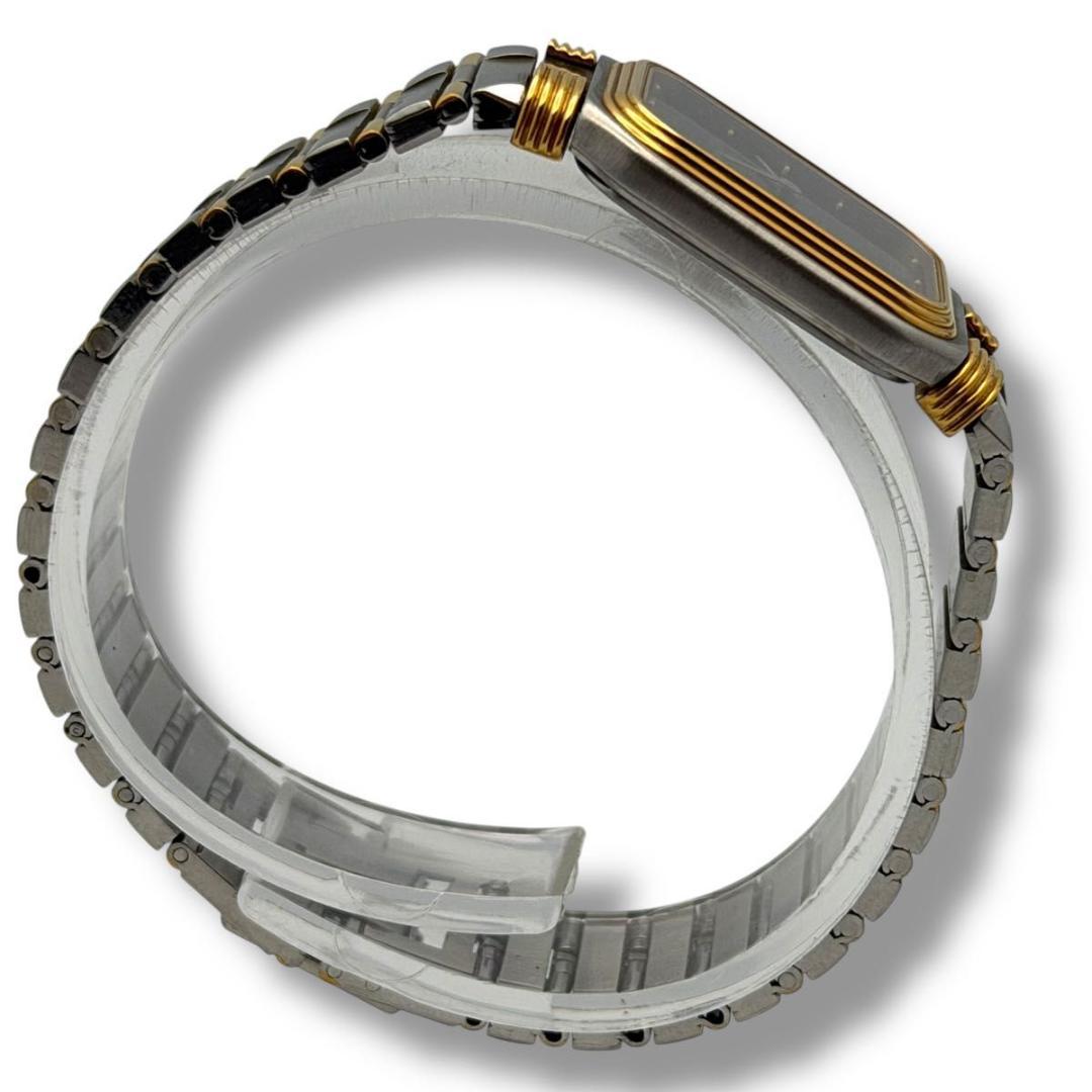 稼働 ディオール 腕時計 スクエア レディース クォーツ コンビ 黒文字盤