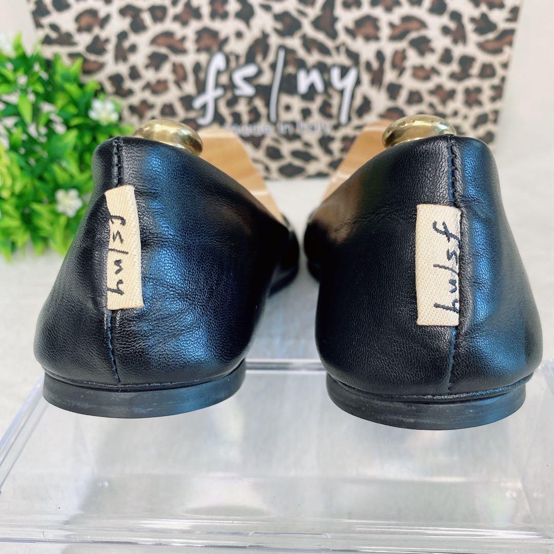 極美品 fs/ny フラットパンプス バレエ シューズ 黒 24 レザー　限定品