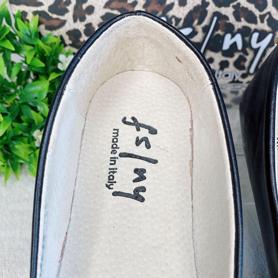 極美品 fs/ny フラットパンプス バレエ シューズ 黒 24 レザー　限定品