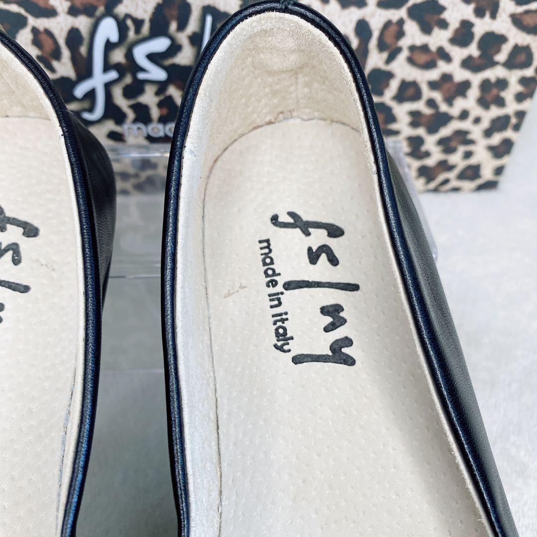 極美品 fs/ny フラットパンプス バレエ シューズ 黒 24 レザー　限定品