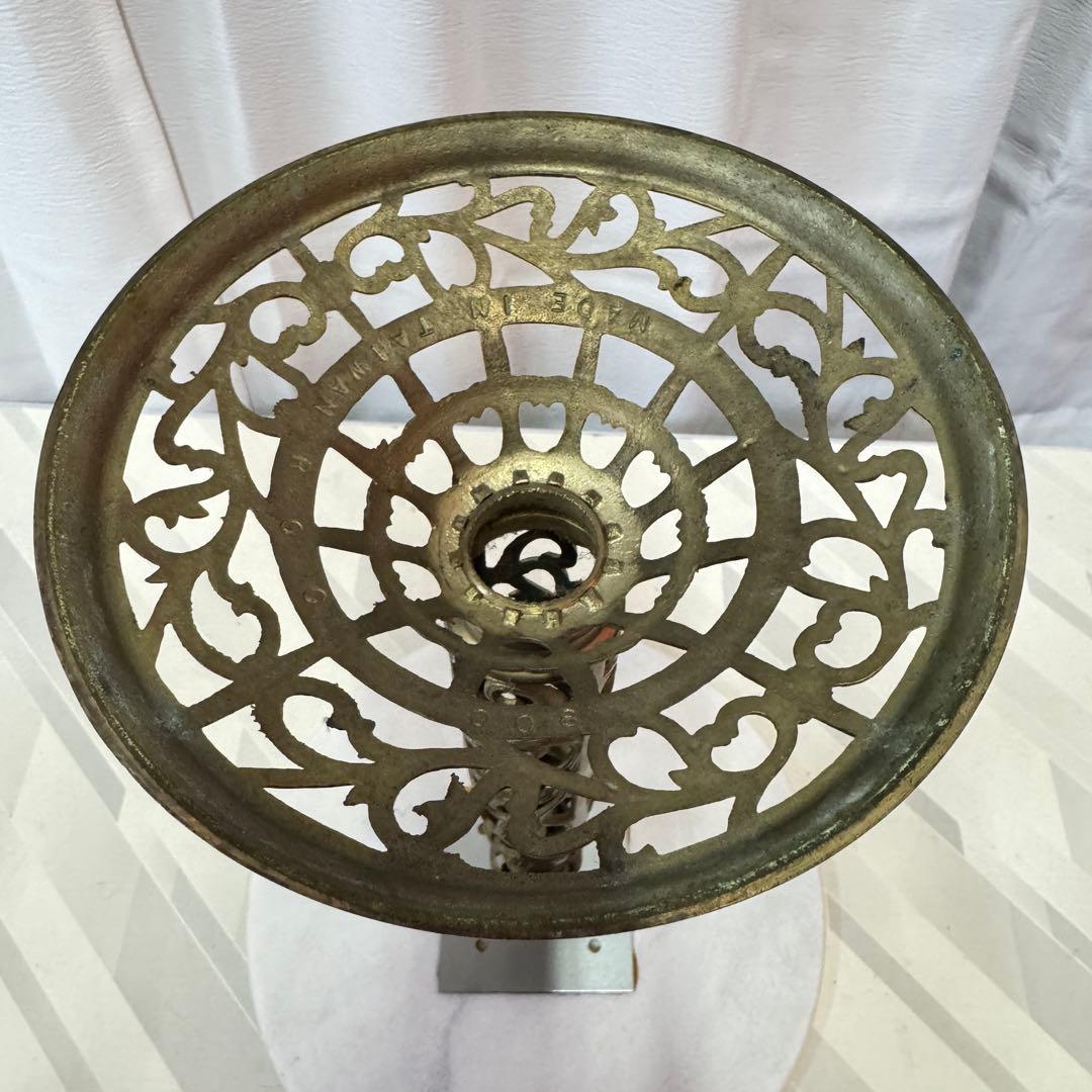 アンティーク 真鍮製 ヴィンテージ 大理石 サイドテーブル 花台 インテリア