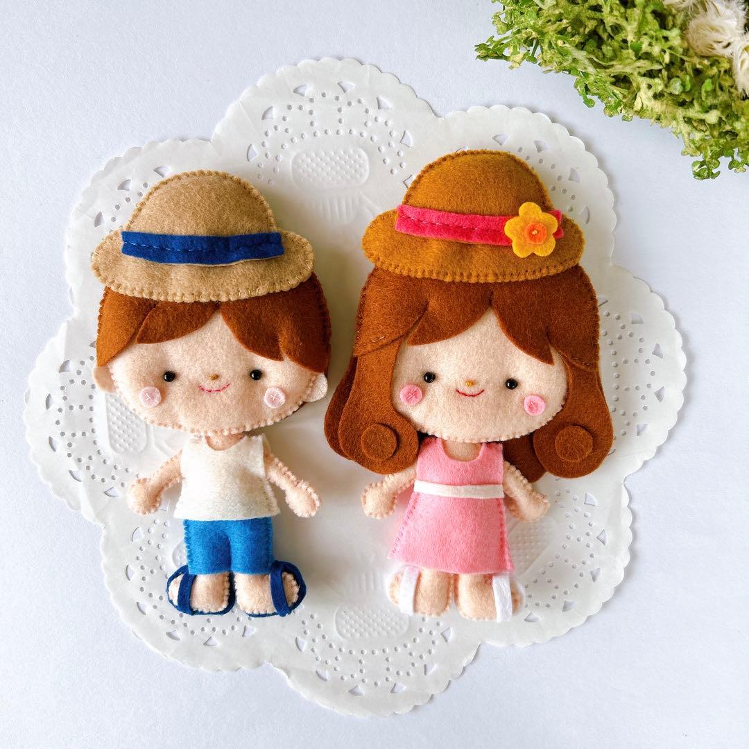 花火と夏祭りのマグネット式タペストリー【フェルトリース】