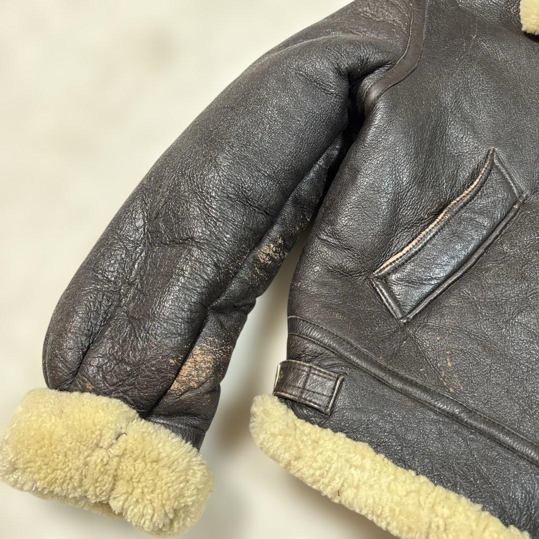 80sビンテージ！レザー フライトジャケット B3 M L