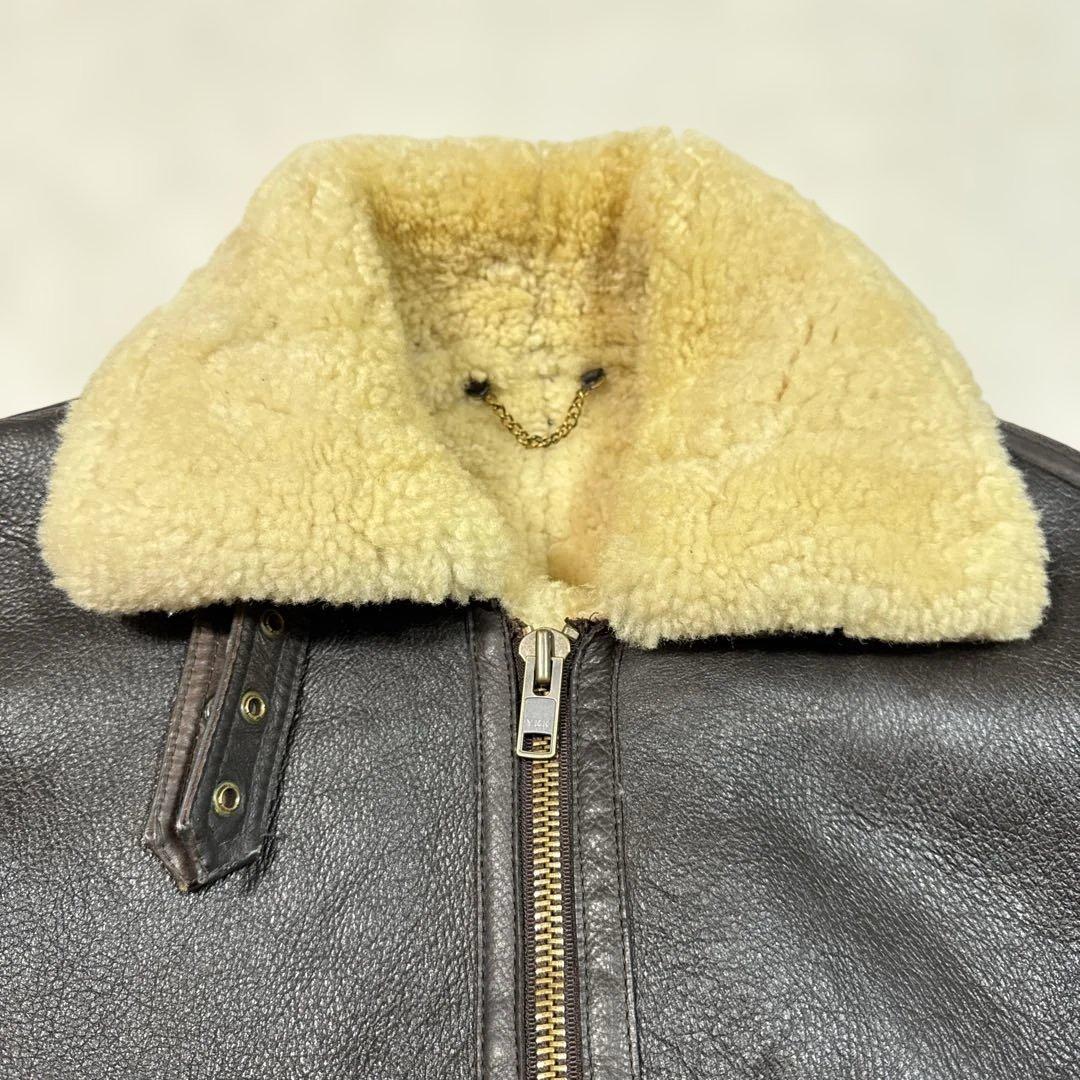 80sビンテージ！レザー フライトジャケット B3 M L