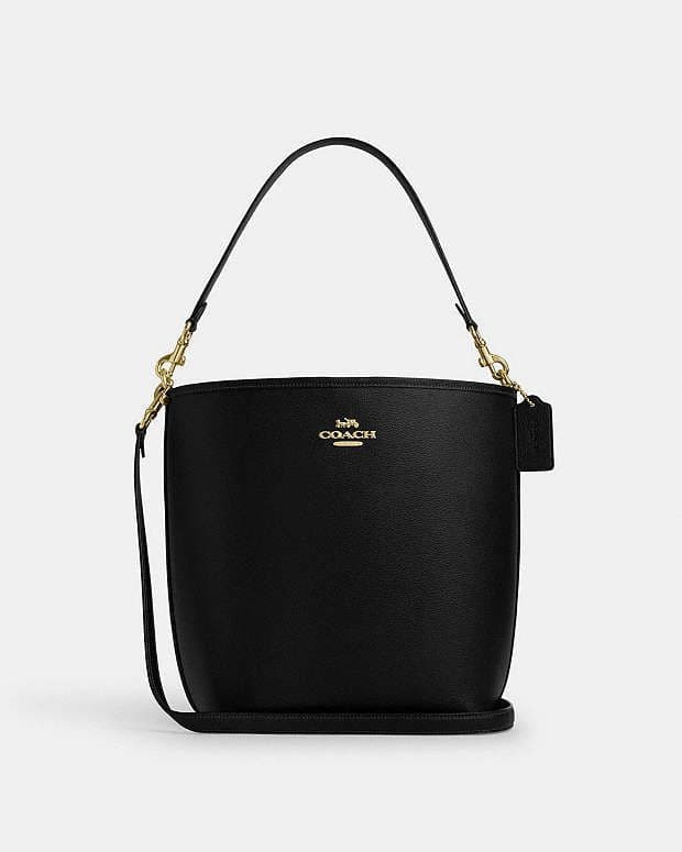 COACH LTH LG CITY BCKT ブラック ショルダーバッグ