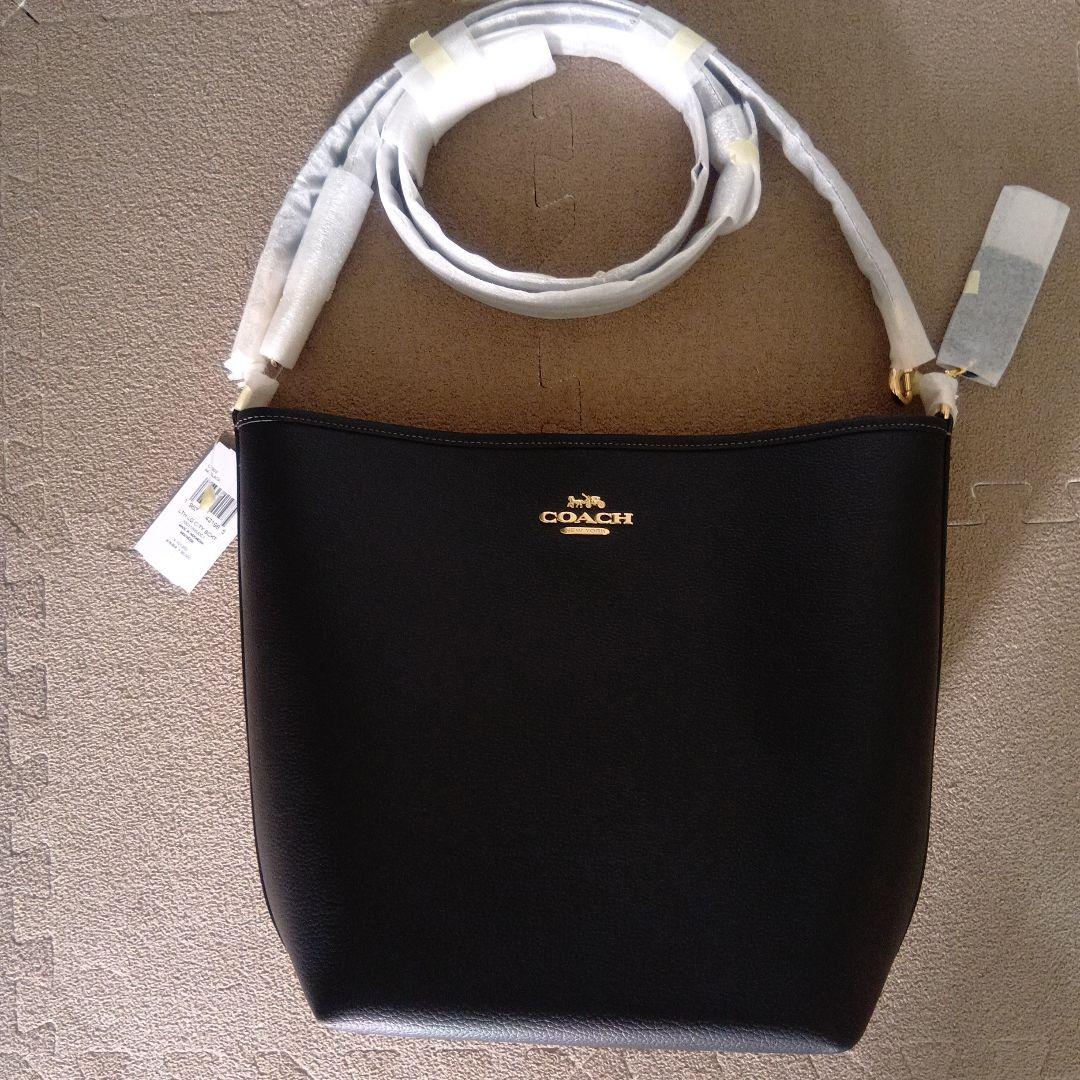 COACH LTH LG CITY BCKT ブラック ショルダーバッグ