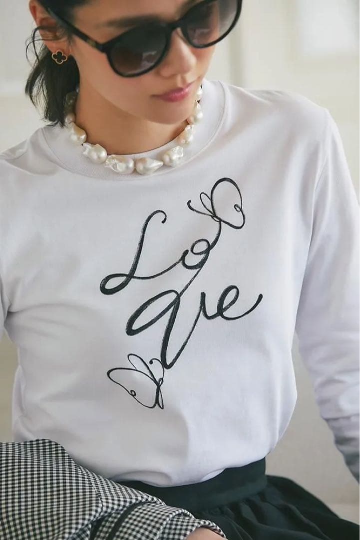 セブンテン　プリントロングTシャツ　（ブラック) M