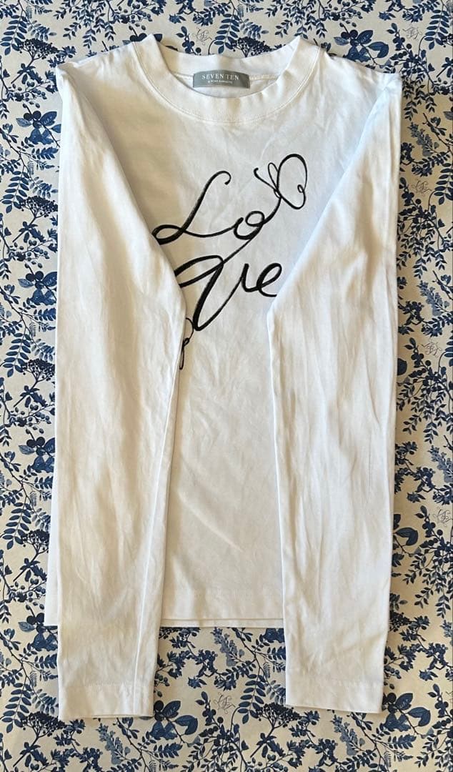 セブンテン　プリントロングTシャツ　（ブラック) M