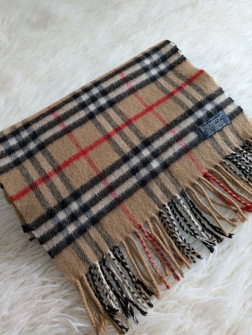 Burberry✨カシミヤマフラー ノバチェック キャメル 英国製