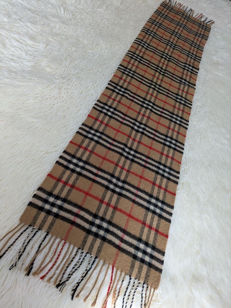 Burberry✨カシミヤマフラー ノバチェック キャメル 英国製