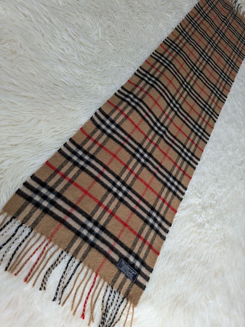 Burberry✨カシミヤマフラー ノバチェック キャメル 英国製