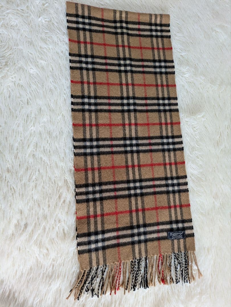 Burberry✨カシミヤマフラー ノバチェック キャメル 英国製