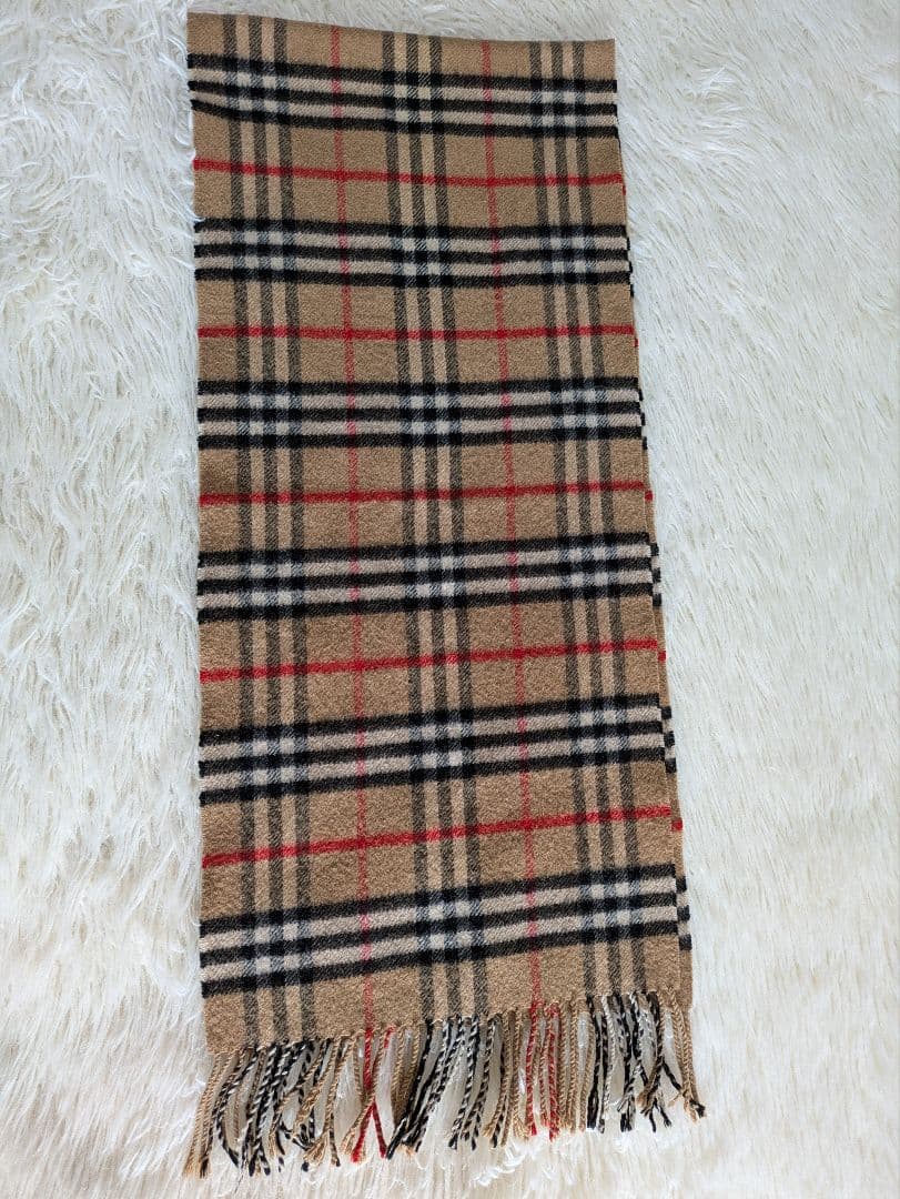 Burberry✨カシミヤマフラー ノバチェック キャメル 英国製
