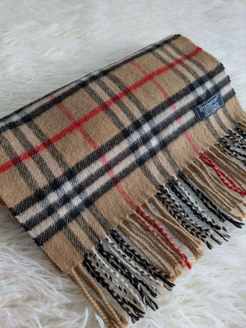 Burberry✨カシミヤマフラー ノバチェック キャメル 英国製