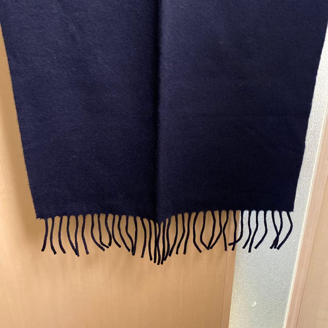 エルメネジルド ゼニア　ロングカシミア100%マフラー　紺