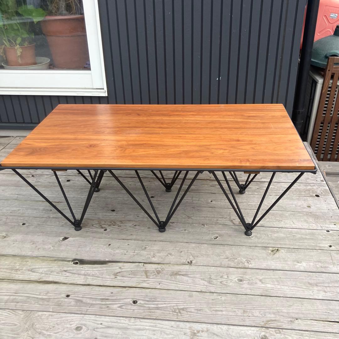 北欧レトロ インダストリアル アイアンフレーム 無垢材 木製ローテーブル 鉄製