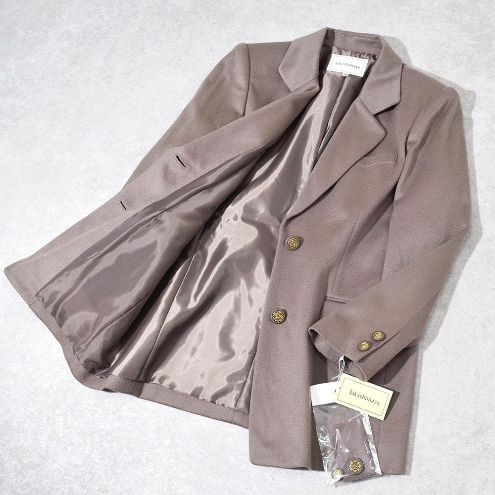 高島屋 Takashimaya カシミヤ100％ ジャケット 9AR 金ボタン