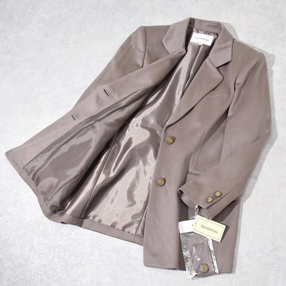 高島屋 Takashimaya カシミヤ100％ ジャケット 9AR 金ボタン