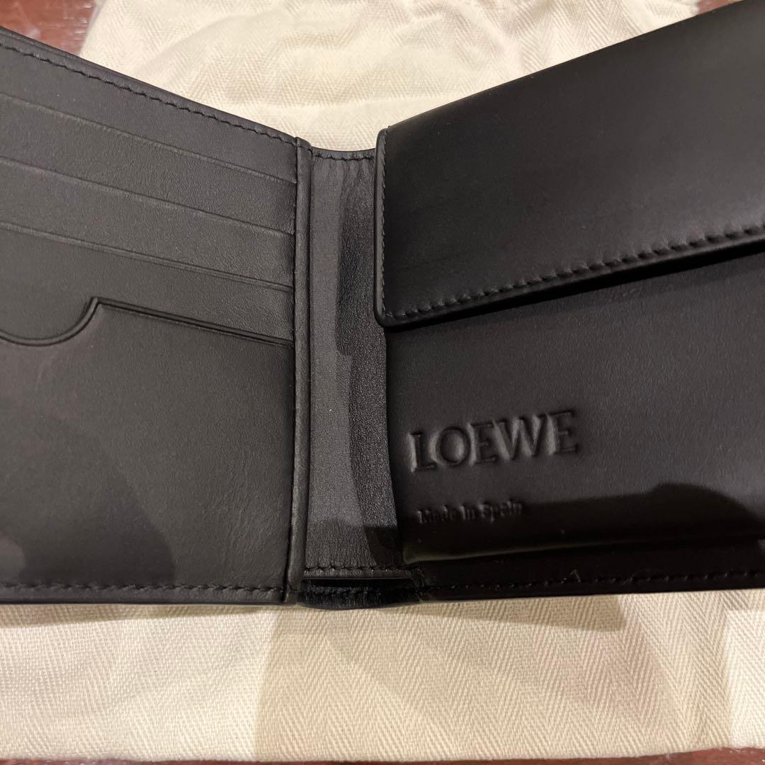 LOEWE ダークブルー 二つ折り財布