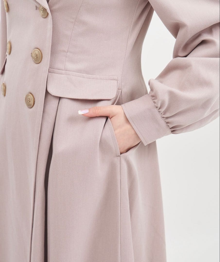 【新品】ロイヤルパーティー アワーグラスシルエットトレンチコート ピンク