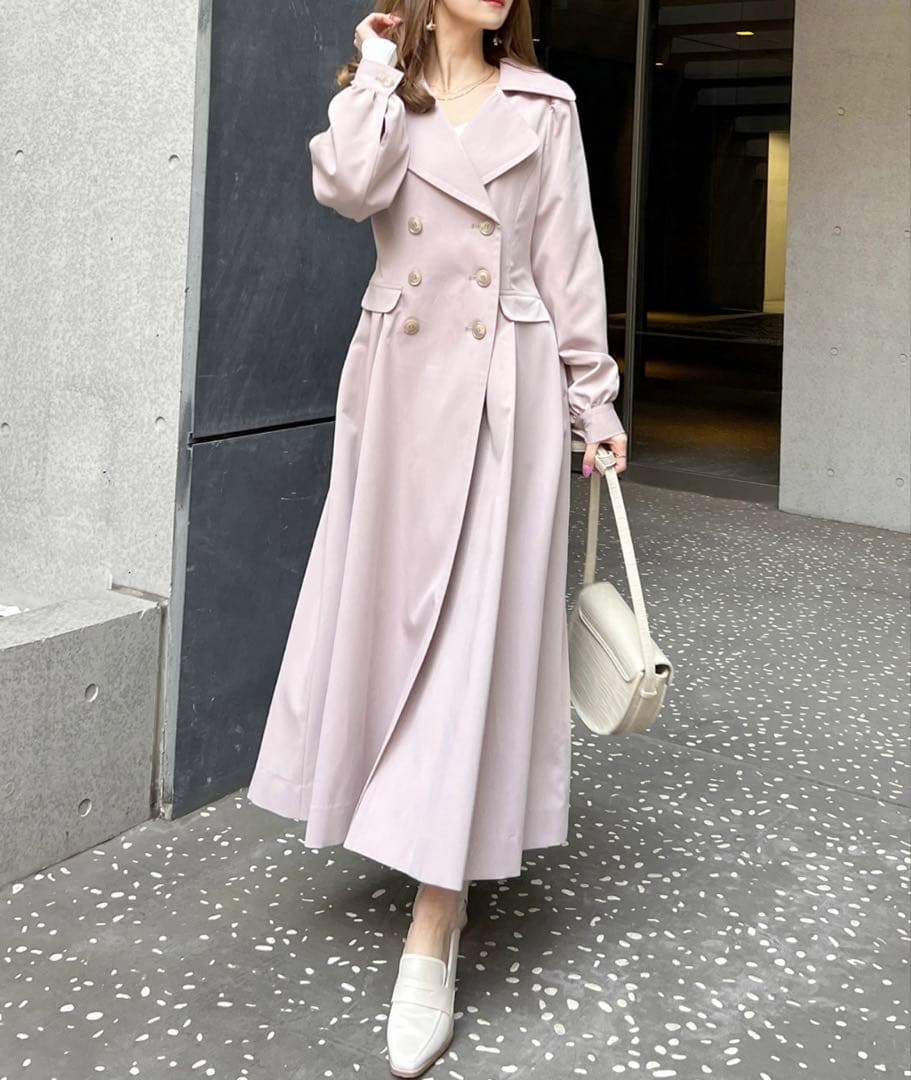 【新品】ロイヤルパーティー アワーグラスシルエットトレンチコート ピンク