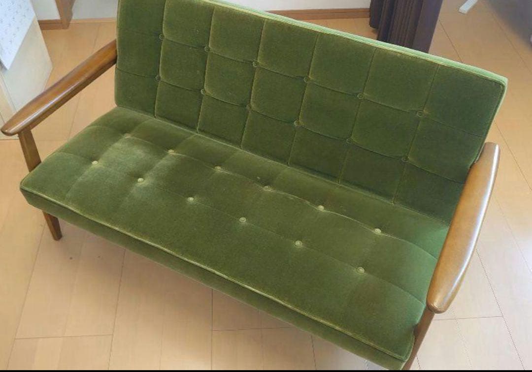 カリモク60 Kチェア 2シーター モケットグリーン