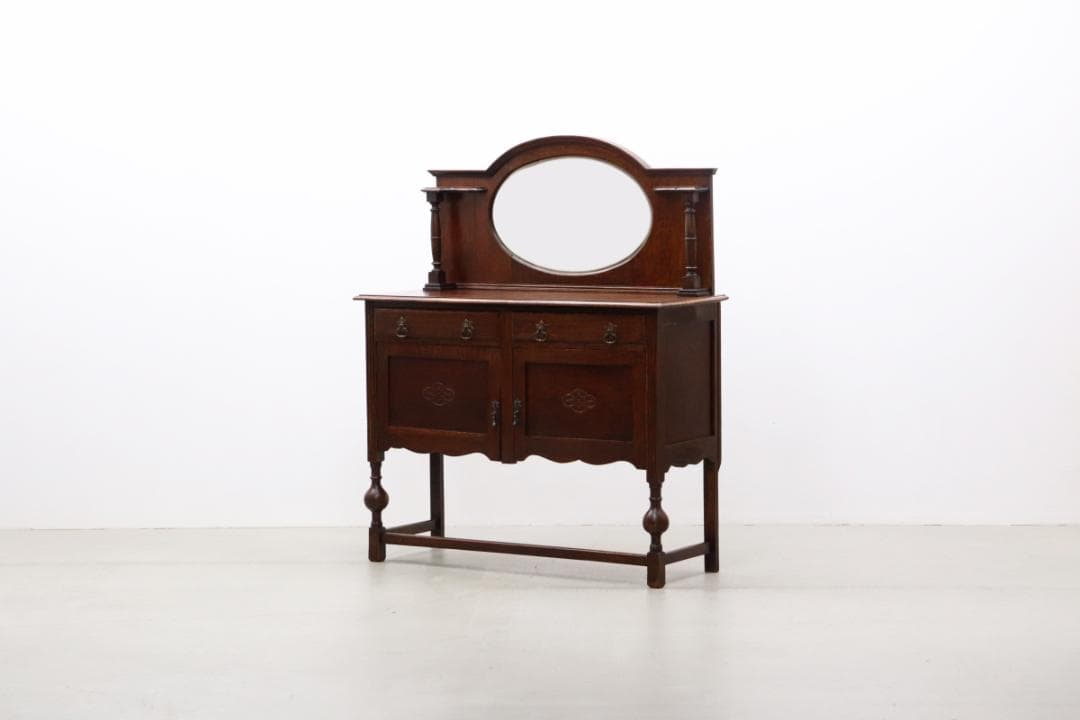 英国 イギリス ミラーバック チェスト オーク材 収納 引き出し サイドボード