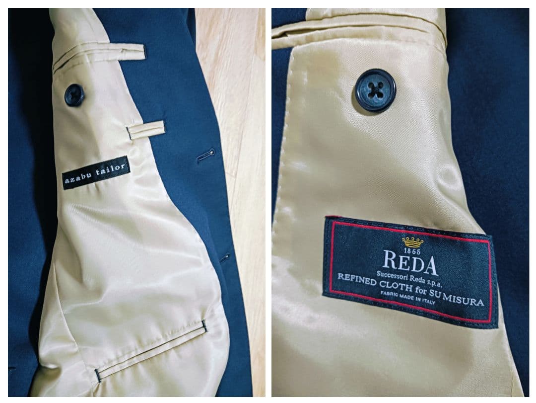 し*い様 麻布テーラー 3ピース フルオーダースーツ ネイビー 本切羽/AMF