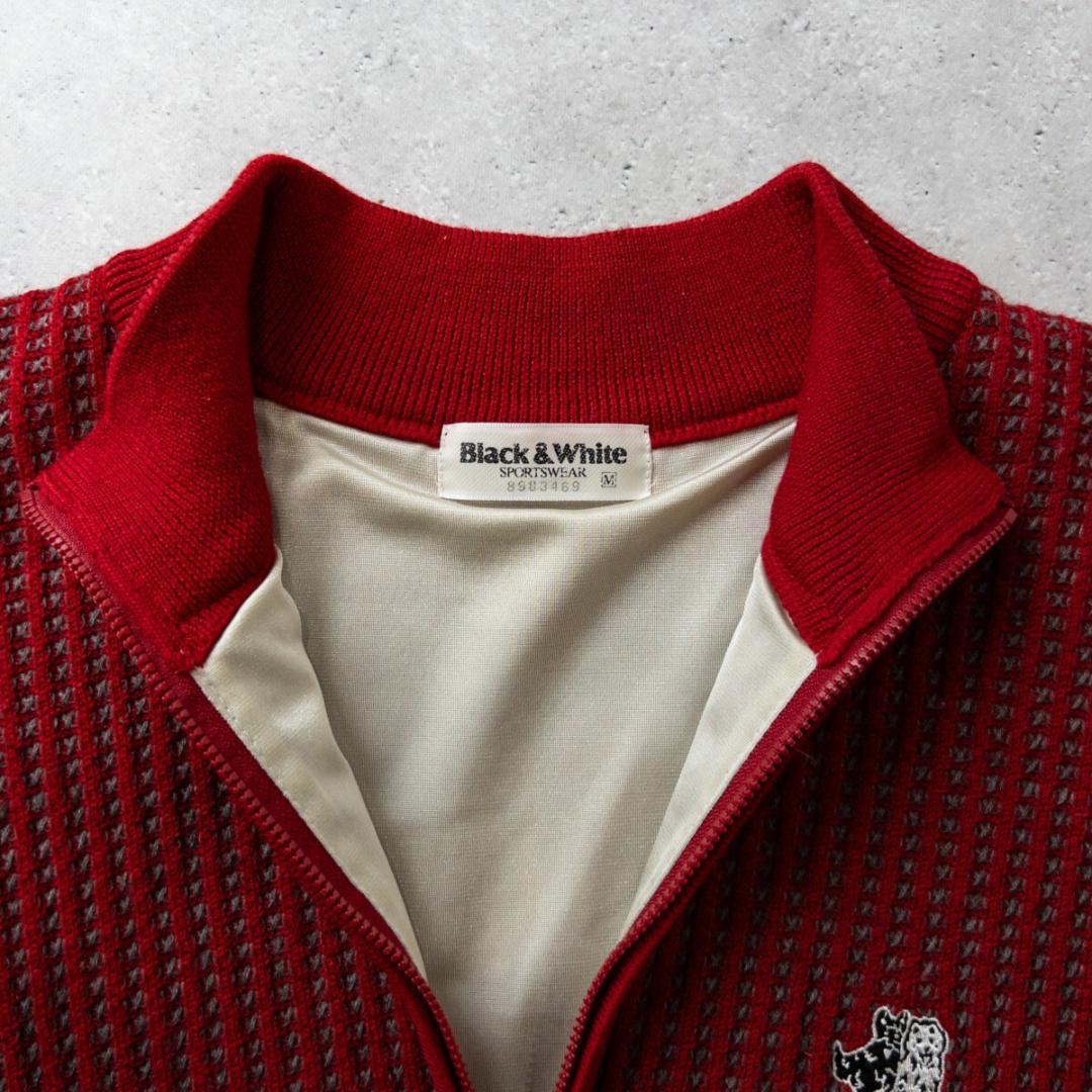 ブラック&ホワイト 裏地付き ハーフジップ ニット セーター メンズ M ゴルフ